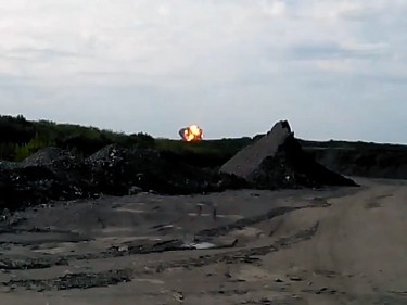 Fireball from moment plane crashed