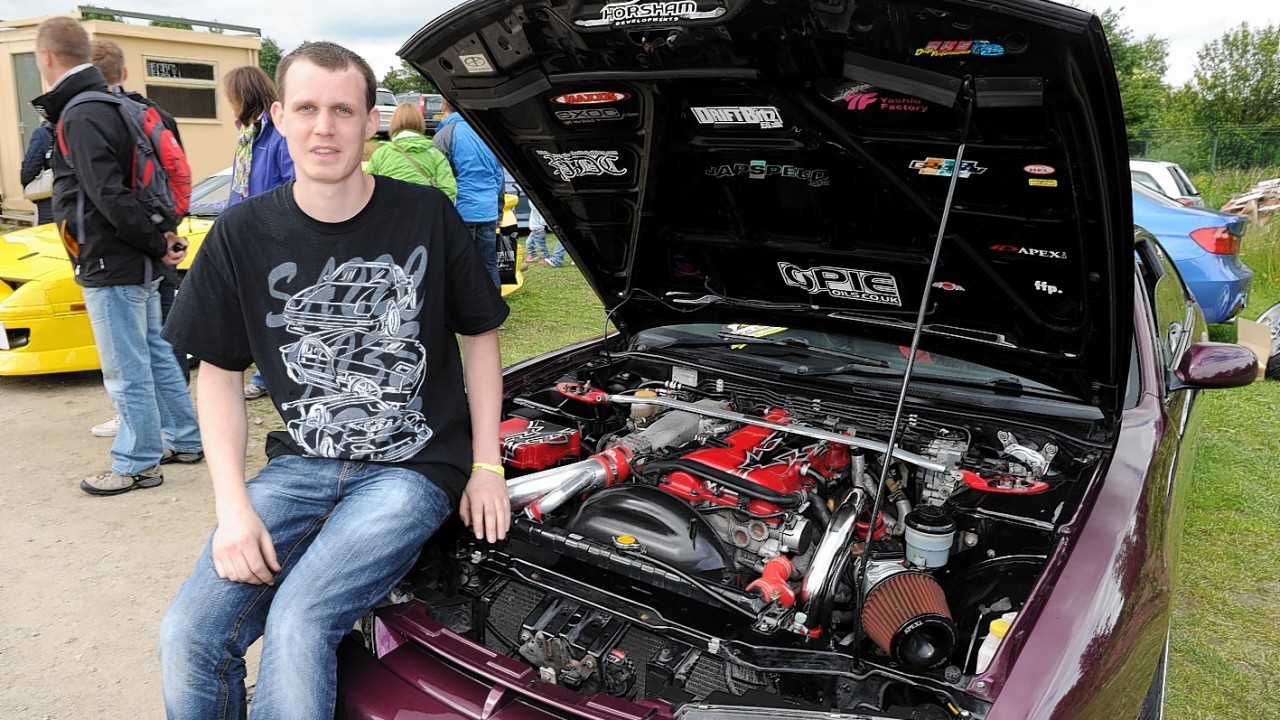 Steven Black with his Nissan 200sx drift car