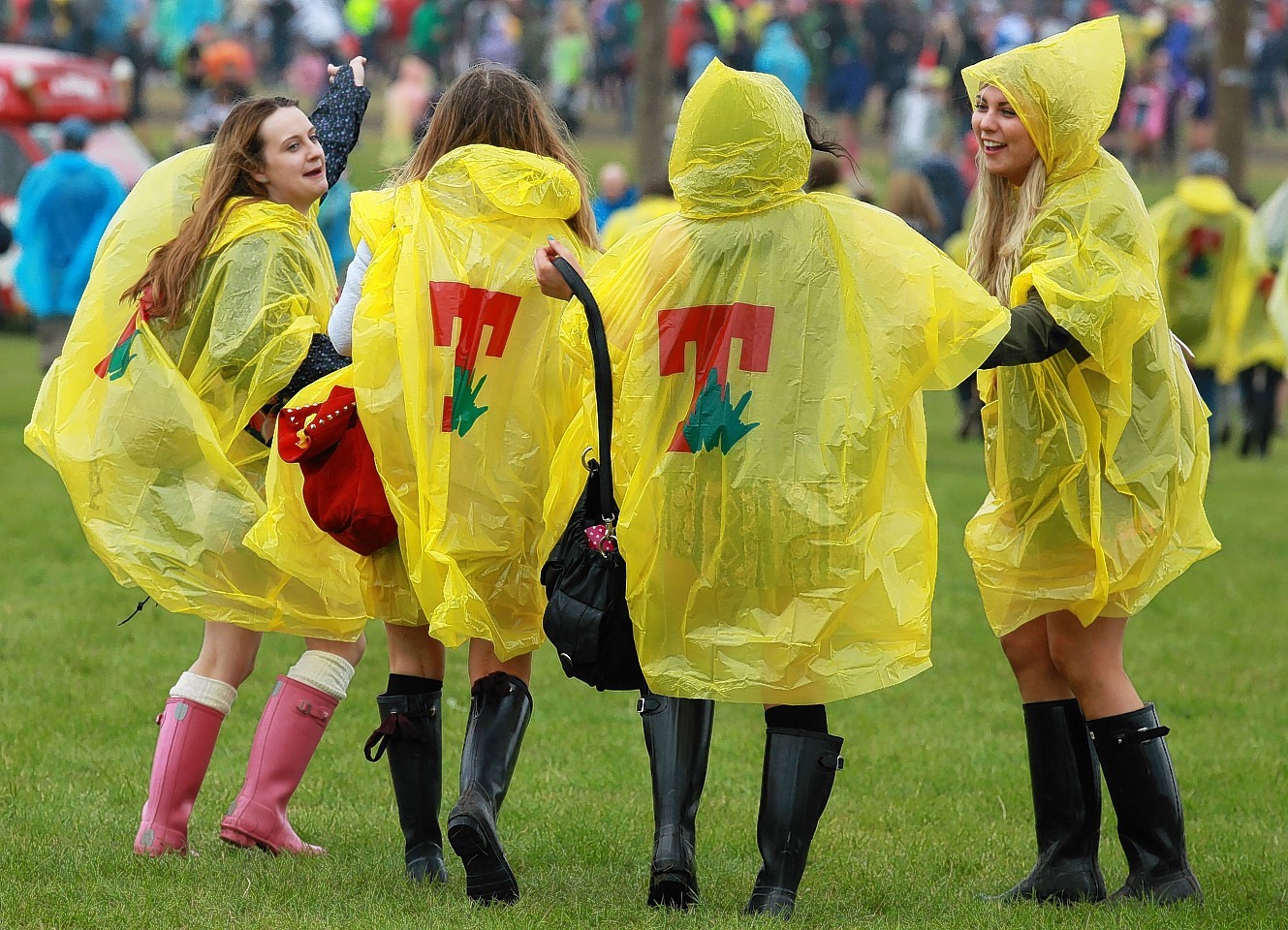 Fans trying to stay dry at T in the Park