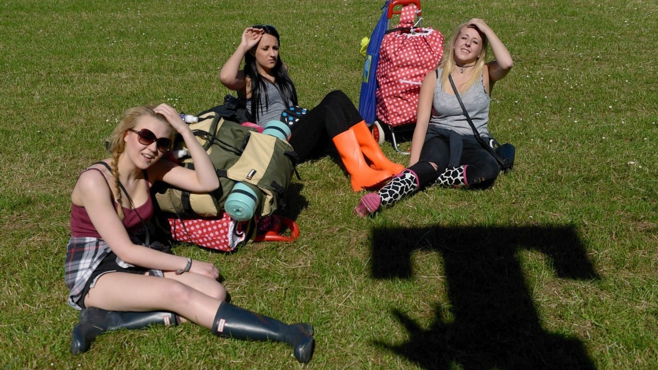 Campers make their way to T in the Park