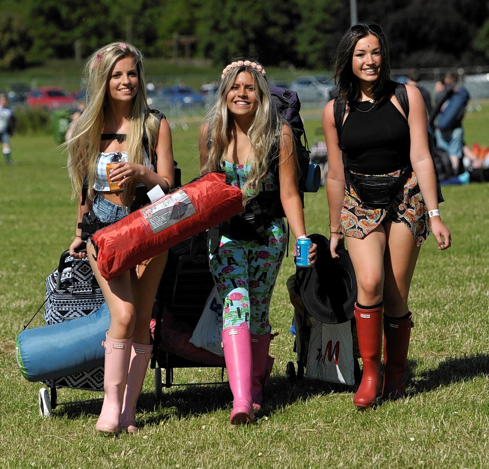 Campers make their way to T in the Park