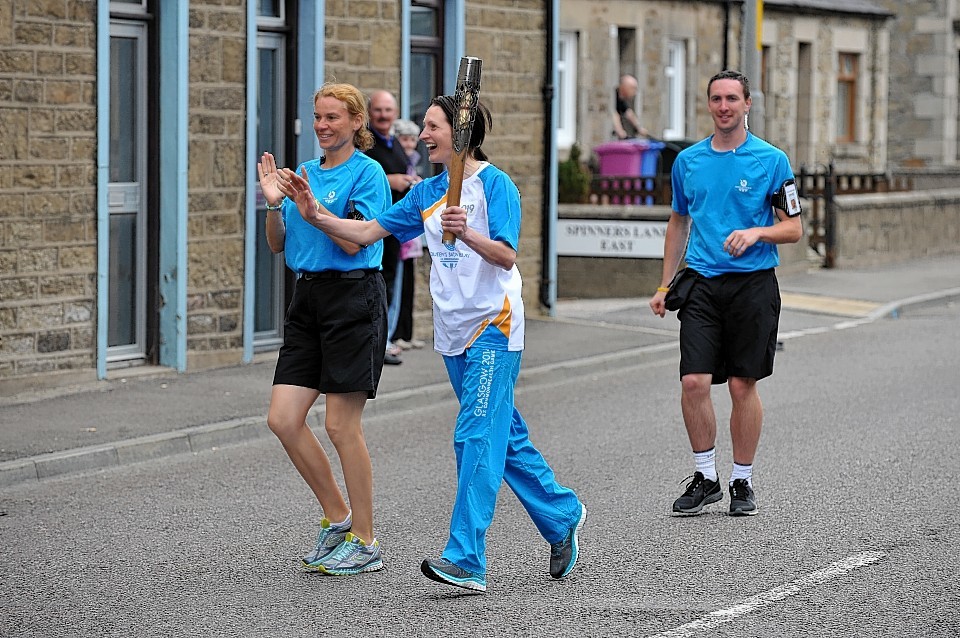 The Commonwealth Games Baton makes its way through Moray