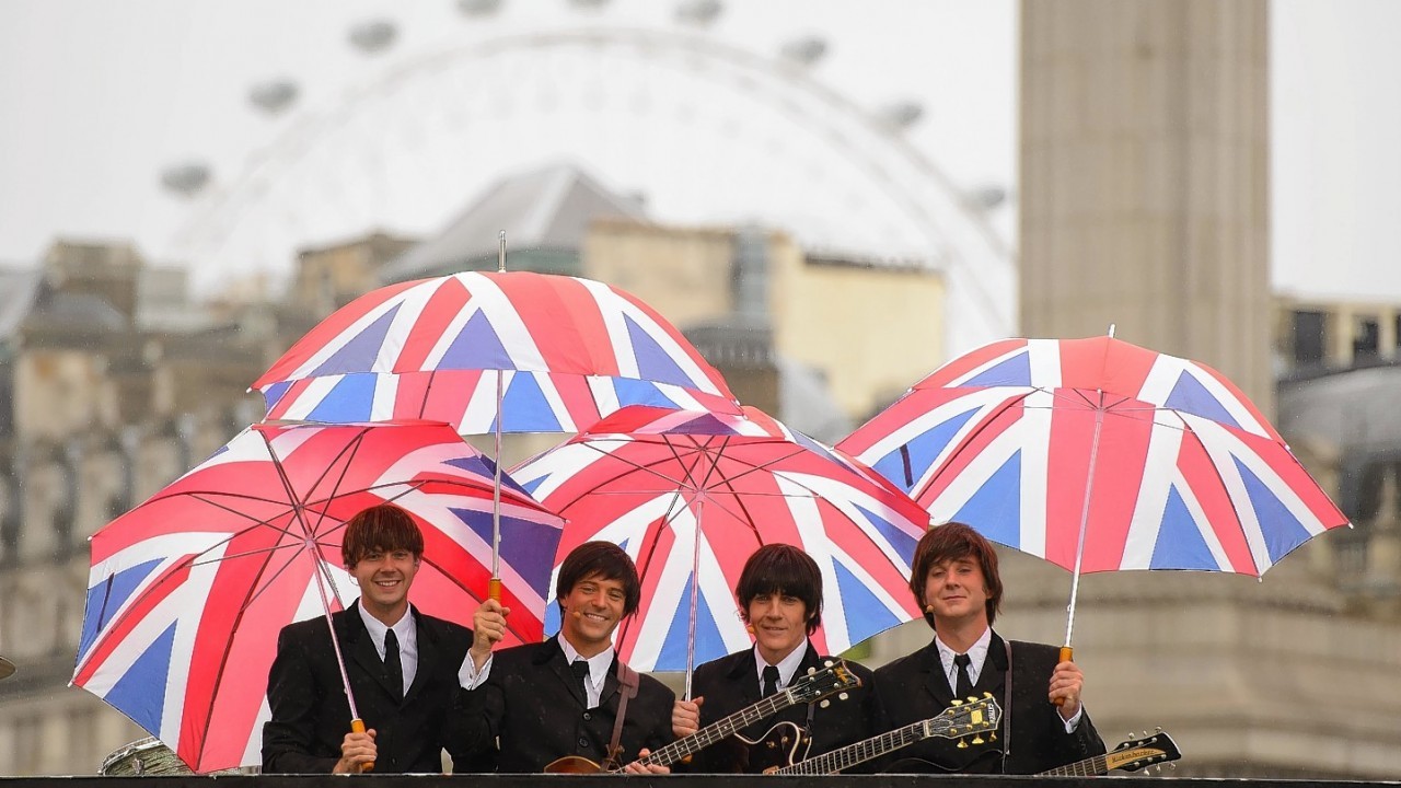 The cast of Beatles musical Let it Be perform in iconic locations to mark the show's return to Garrick Theatre.