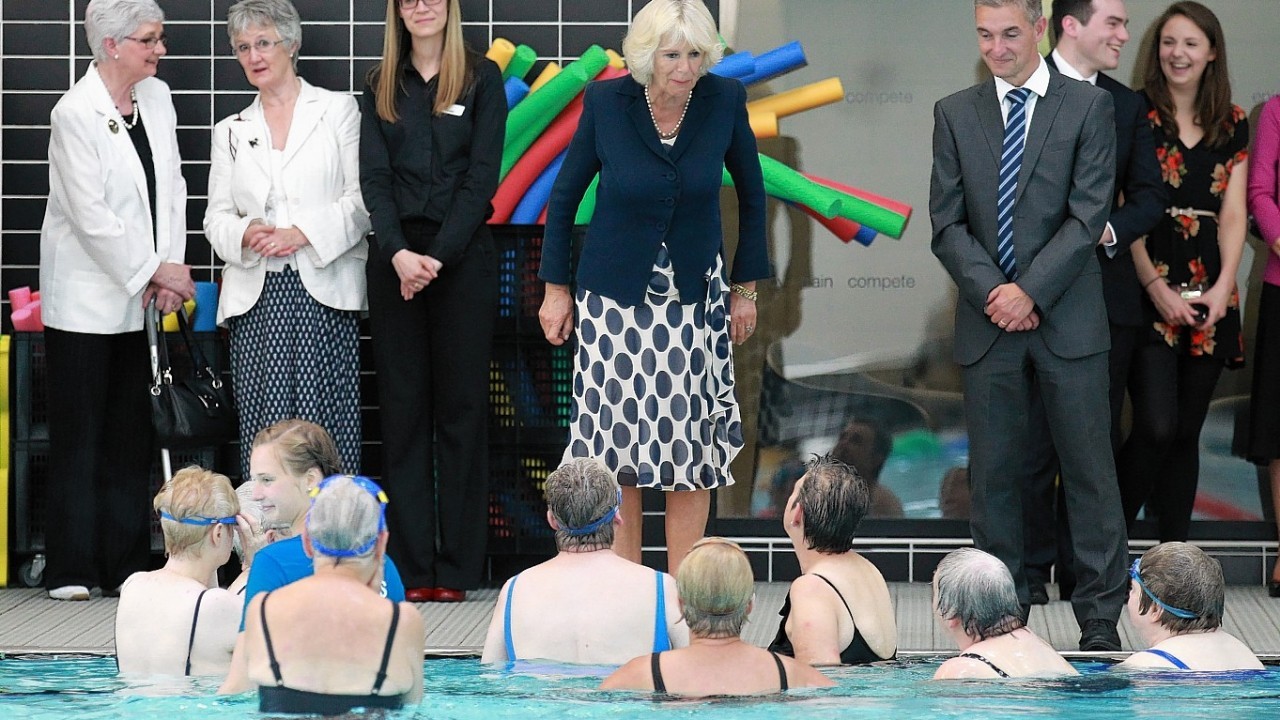 The Duchess of Rothsay, chancellor of Aberdeen University visits the opening ceremony of Aquatics centre, Sports village, Aberdeen.