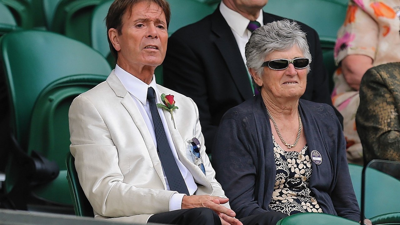 Sir Cliff Richard watches the action on Centre Court during day nine of the Wimbledon Championships at the All England Lawn Tennis and Croquet Club, Wimbledon.