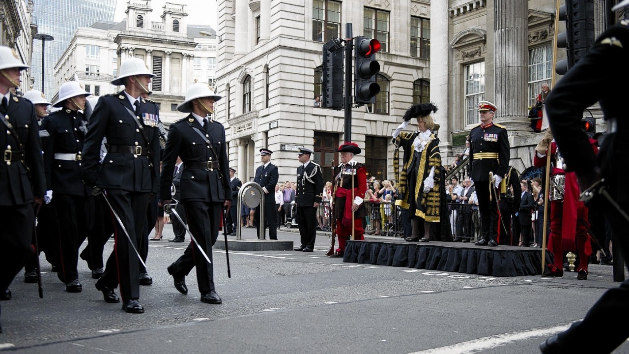 Royal Marines march through the City of London to celebrate their 350th anniversary