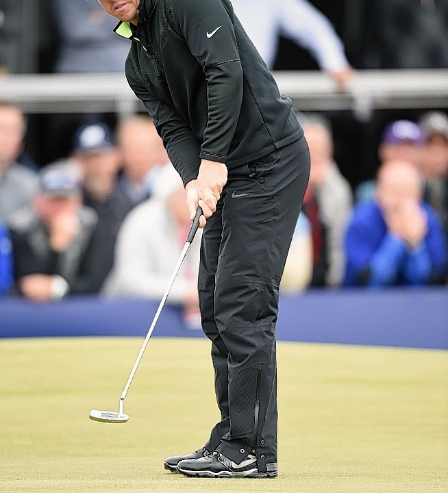 Leader Rory McIlroy finishes his opening round as overall leader