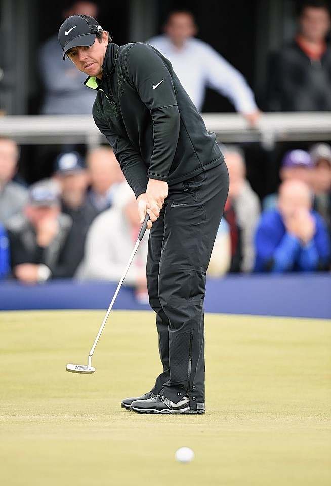 Leader Rory McIlroy finishes his opening round as overall leader