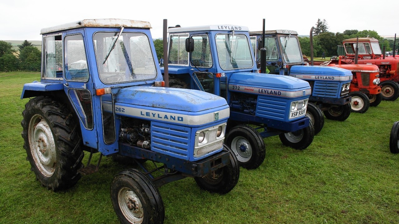 Bathgate built Leyland and Nuffield tractors on display at the New Deer Show