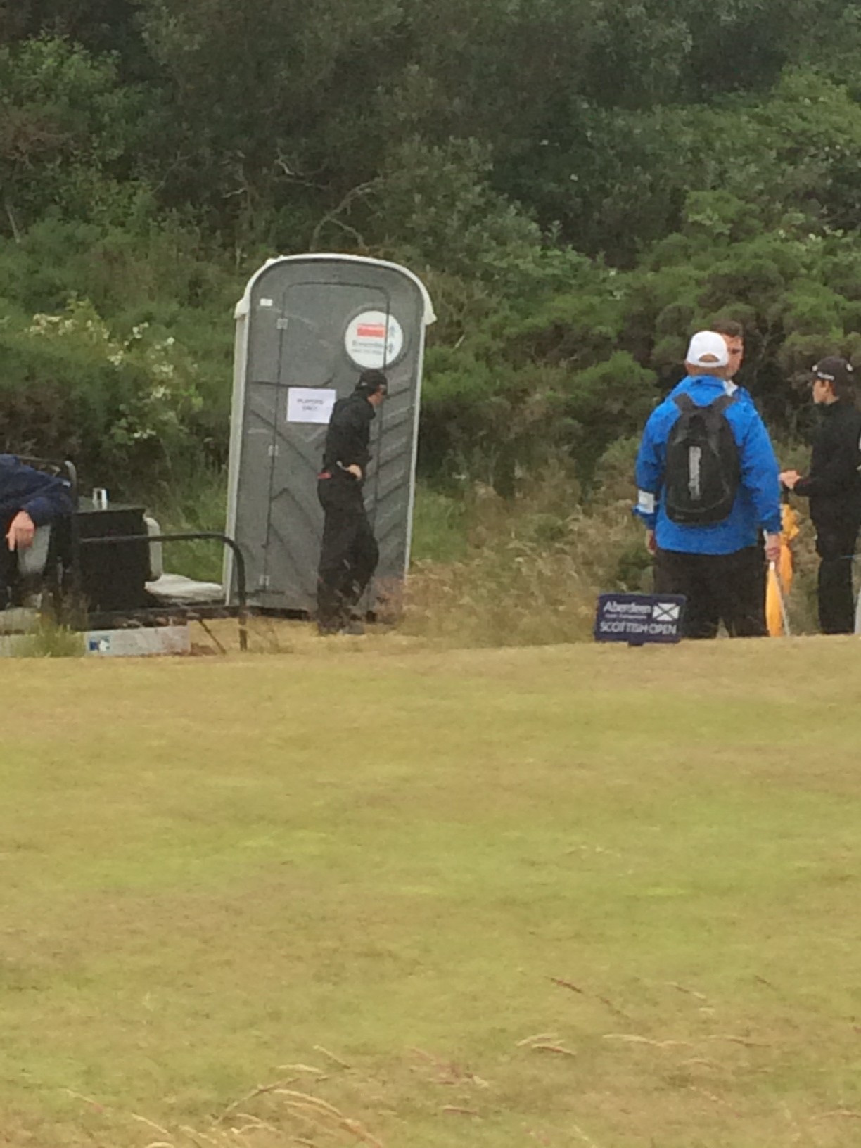 Rory McIlroy locks Karlsson in a portable toilet