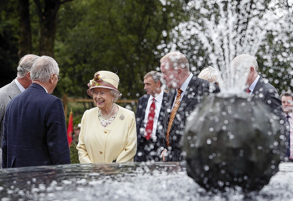 Queen Elizabeth II during a visit to Dumfries House in Cumnock.