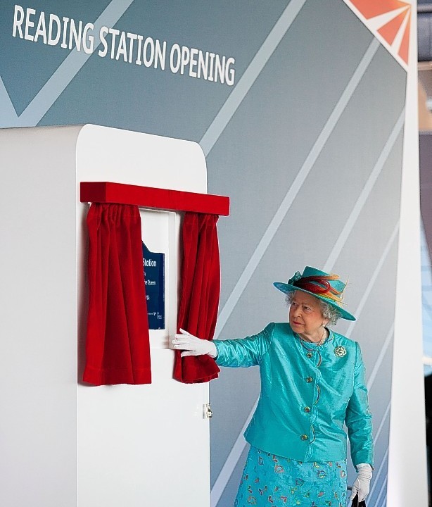 Queen Elizabeth II during a visit to Reading Railway Station in Berkshire, after a £900 million redevelopment