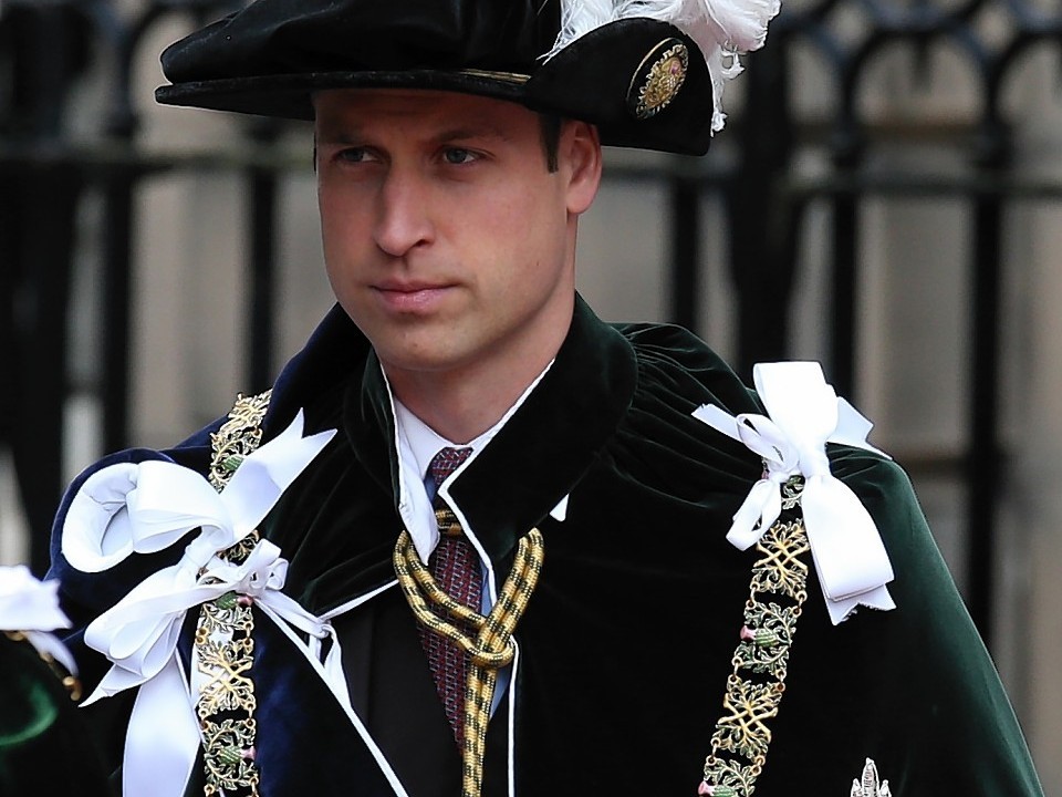 The Duke of Cambridge at St Giles' Cathedral in Edinburgh as he attends the Thistle service.