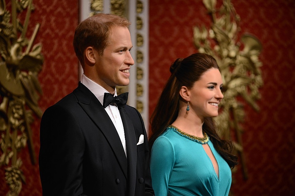 Wax figures of the Duke and Duchess of Cambridge are unveiled at Madame Tussauds, London.