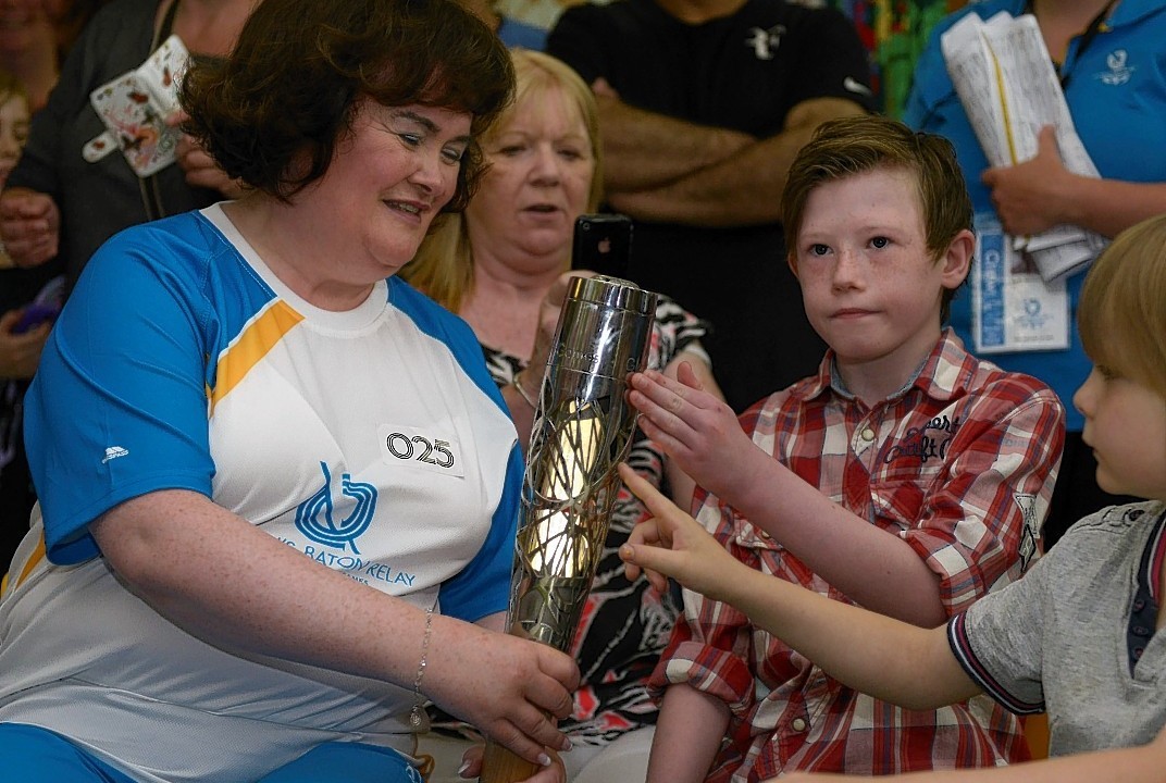 Susan Boyle at Yorkhill Children's Hospital, Glasgow, Scotland, July 21, 2014