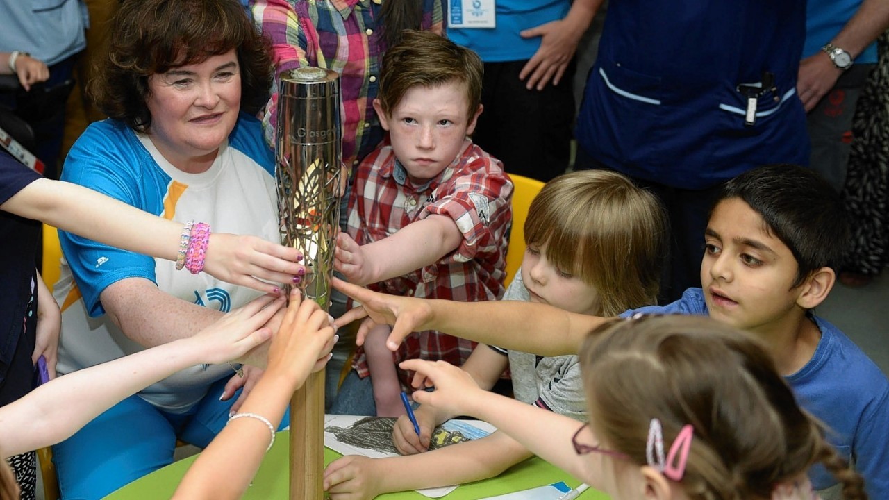 Susan Boyle at Yorkhill Children's Hospital, Glasgow, Scotland, July 21, 2014