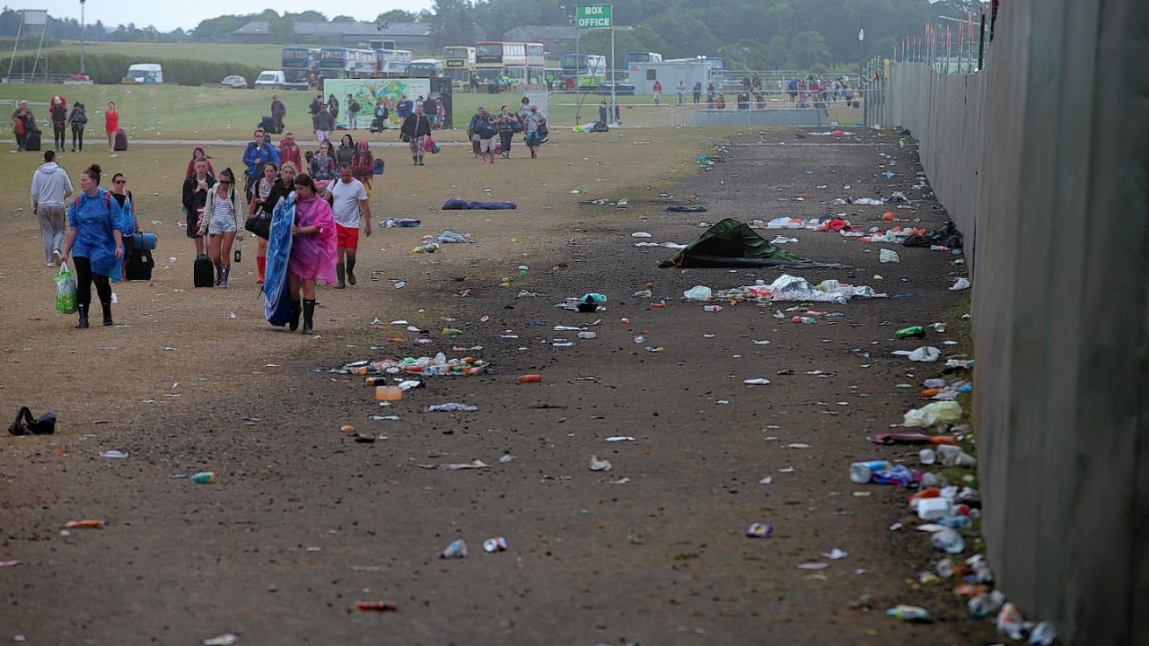 Revellers leave Balado in Kinross for the last time, as the festival moves to a new site in Strathallan next year.