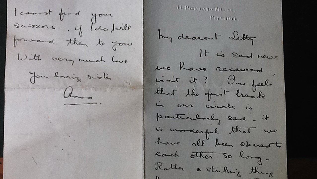 A letter from Second Lieutenant Charles Ussher Kilner's sister Anna to his other sister Letty with news of his death, as more than 300,000 First World War records are being released by the CWGC to show how Britain came to commemorate its war dead