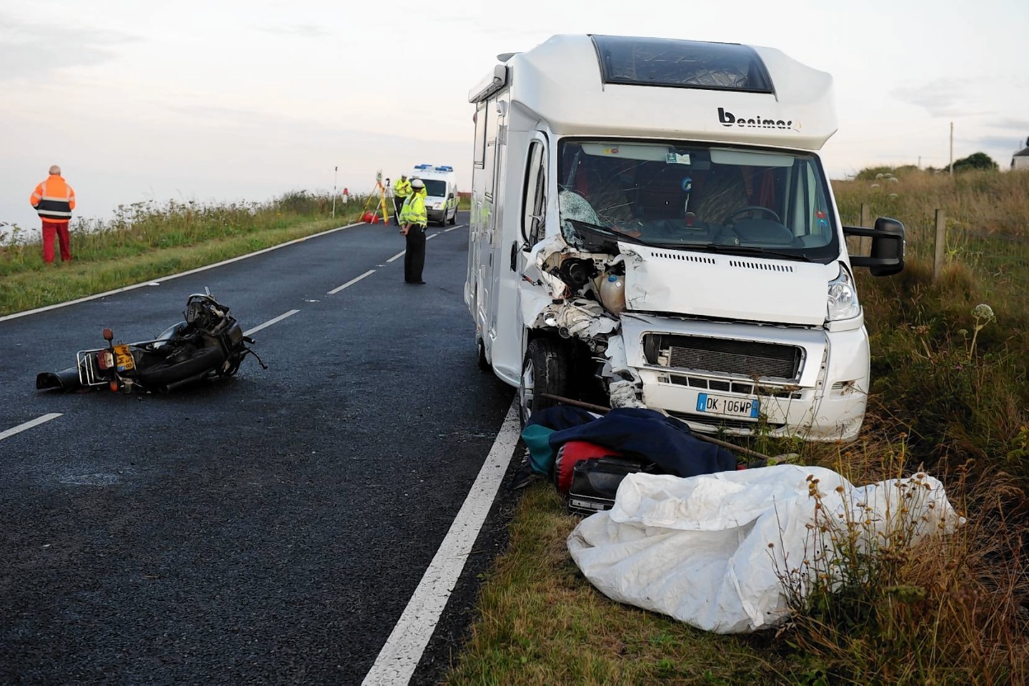 The scene of the accident on the A9