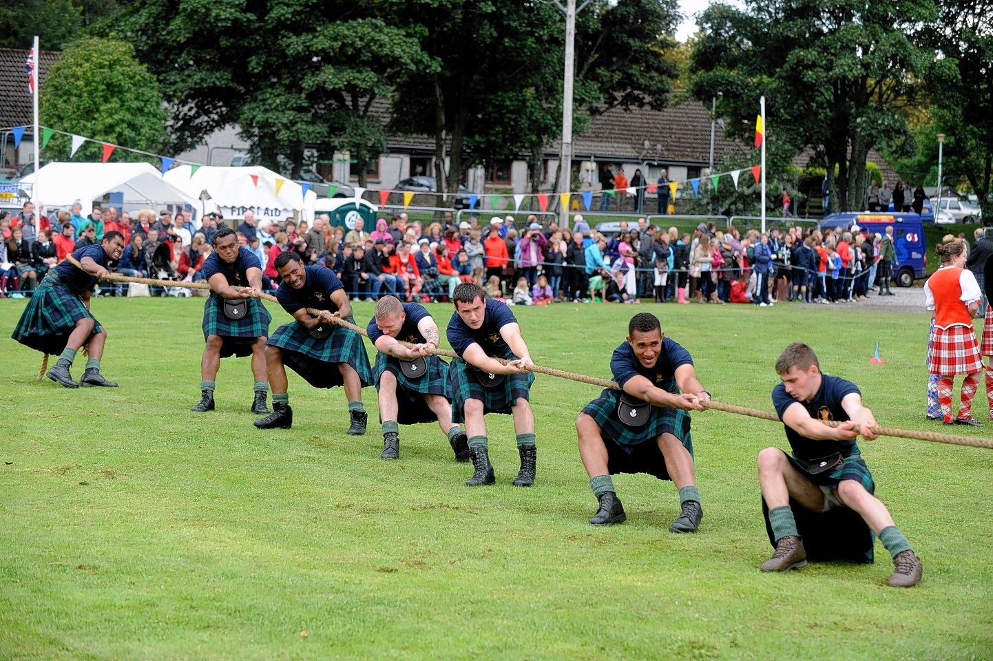 The tug o' war at Ballater Highland Games