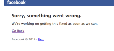 Facebook; something wrong