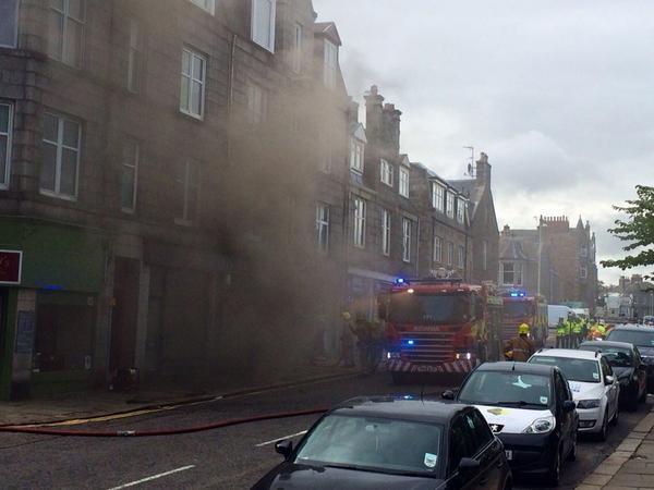Fire in the dry cleaners on Rosemount Place, Aberdeen