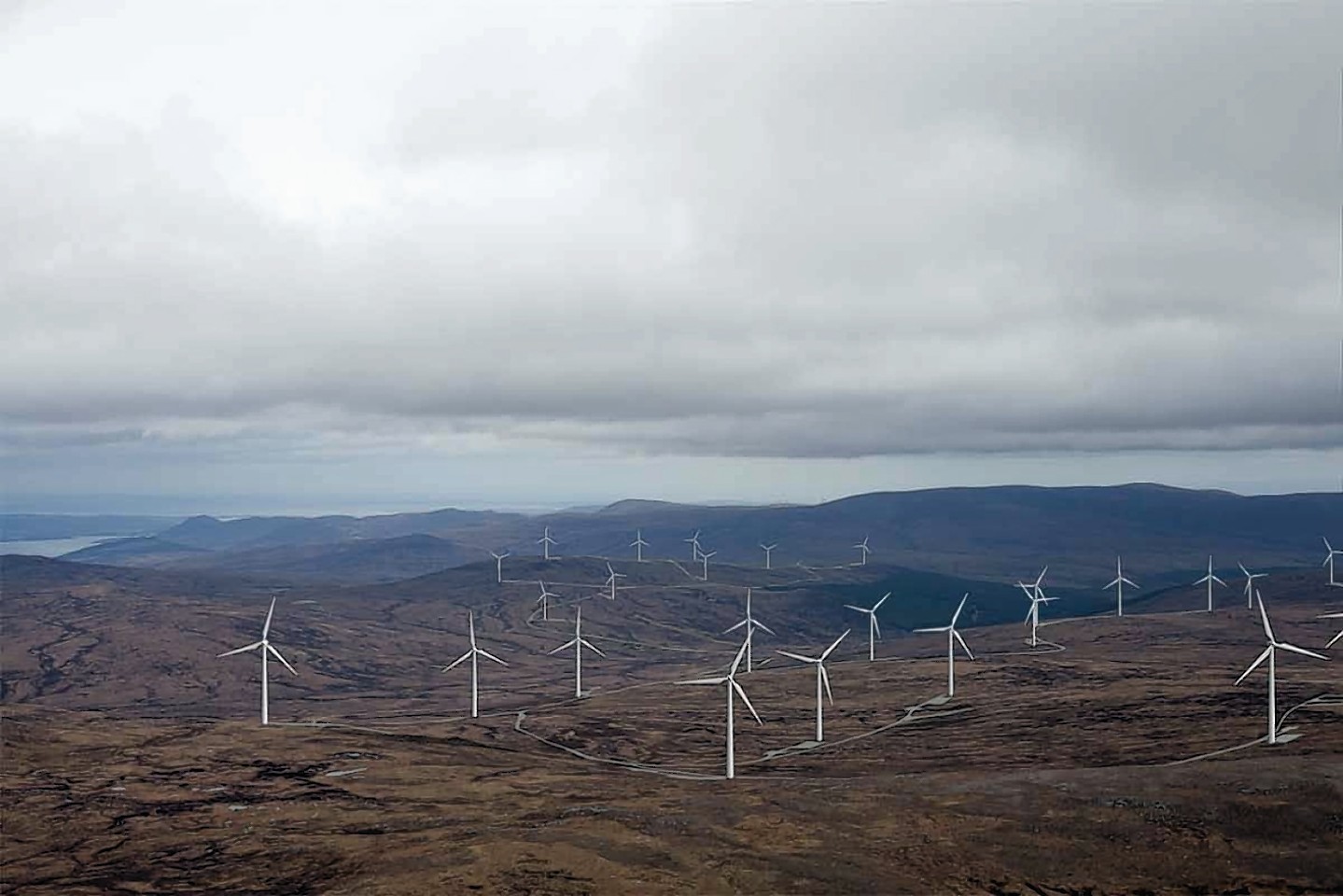 A photomontage of the Glenmorie windfarm.