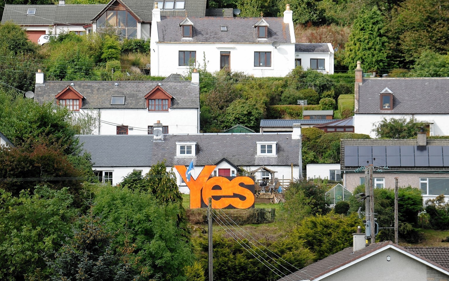 Giant Yes sign in Inverness