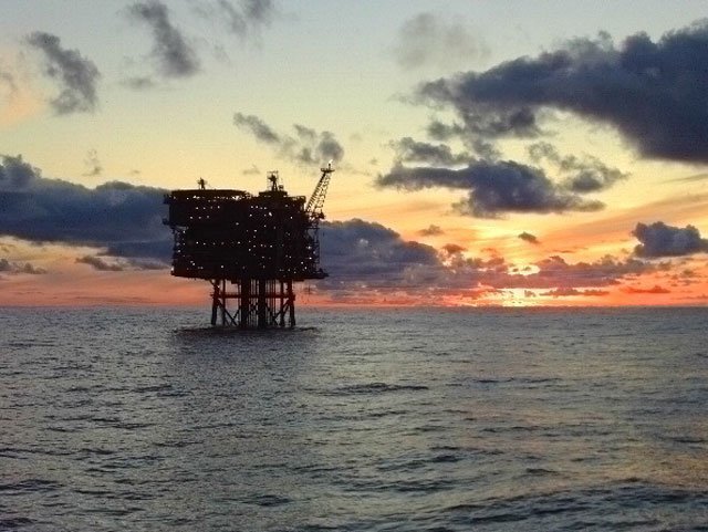 North Sea oil platform.