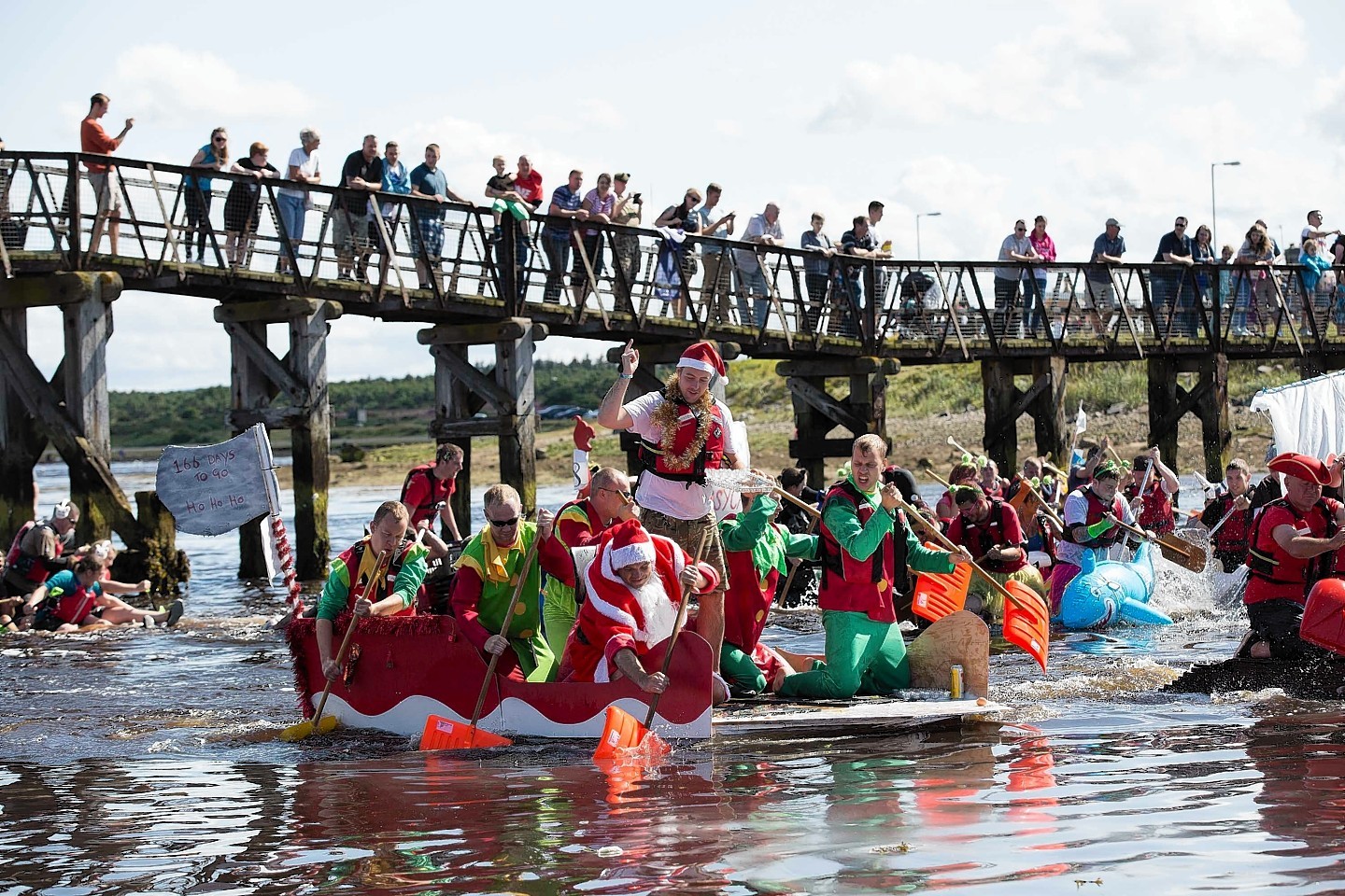 Lossiemouth Raft Race in action