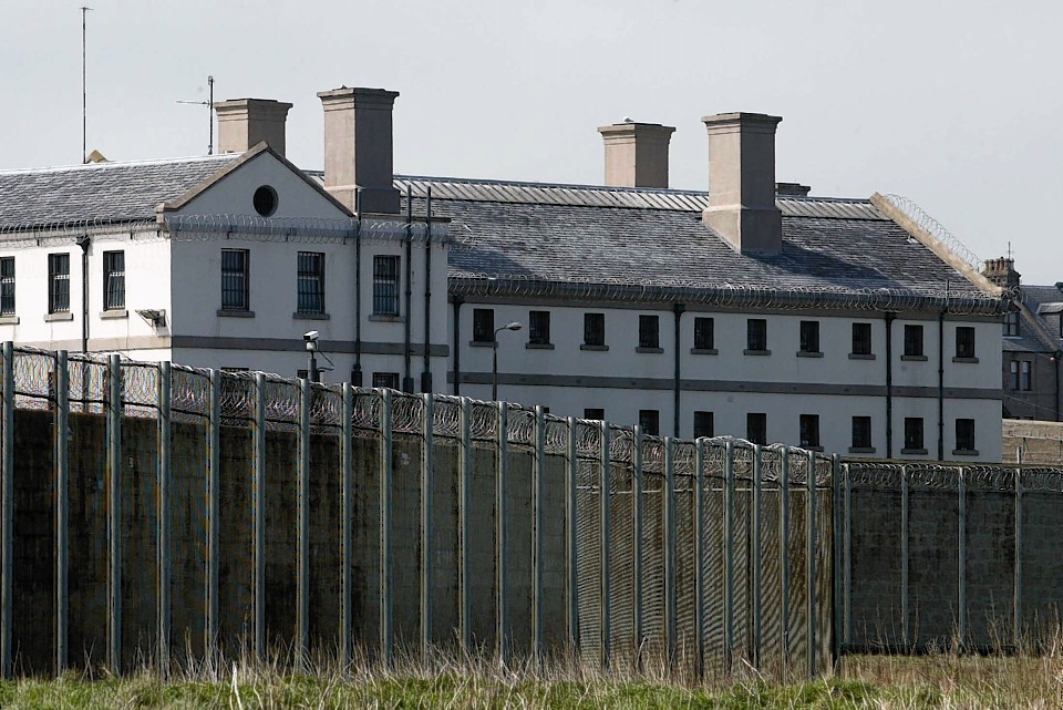 The bleak exterior of Peterhead Prison.