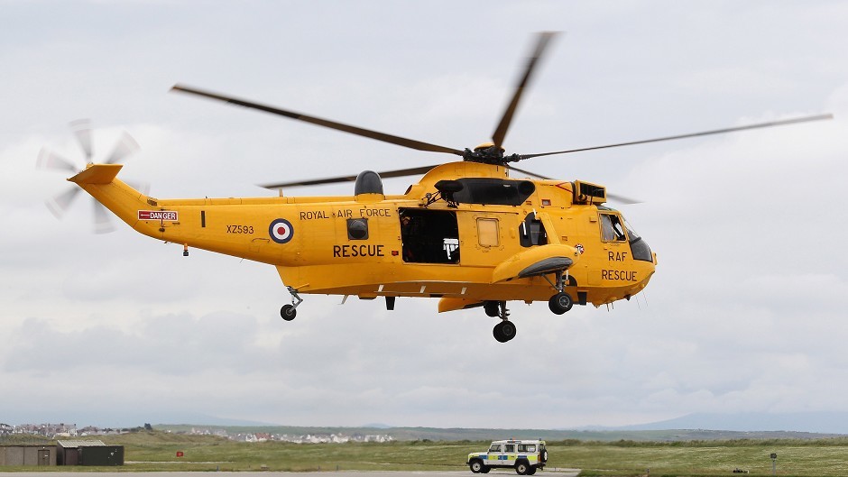 An RAF Sea King helicopter is on its way to Torridon