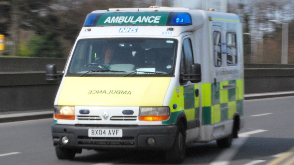 The man was taken by ambulance to Raigmore Hospital after the crash