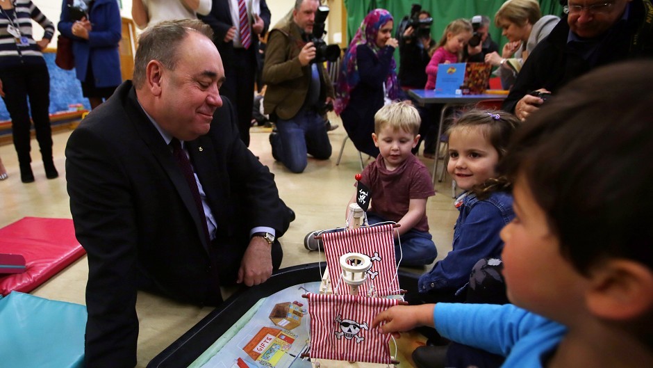 Alex Salmond has vowed to "transform" childcare
