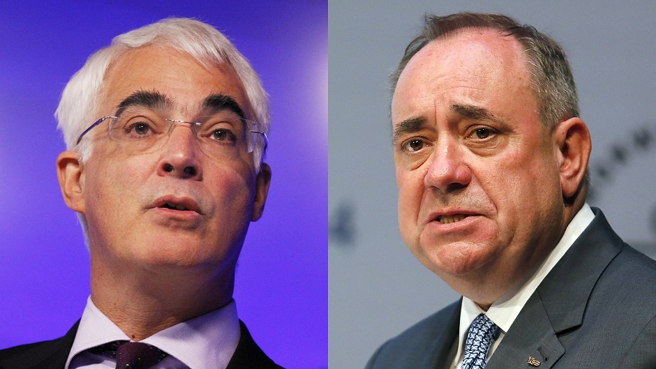 Alistair Darling, left, Alex Salmond will take part in a 90-minute televised debate