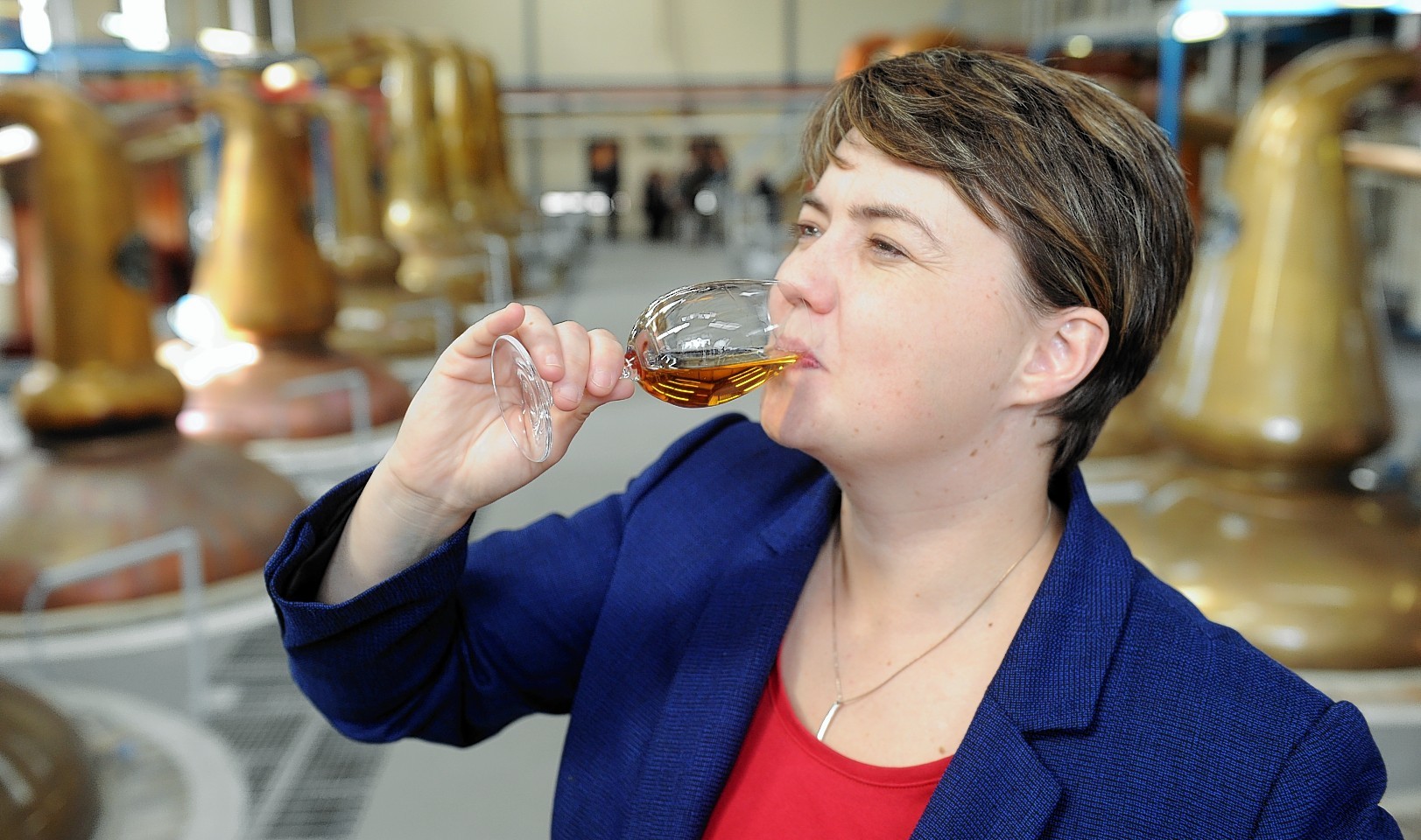 Ruth Davidson at the distillery