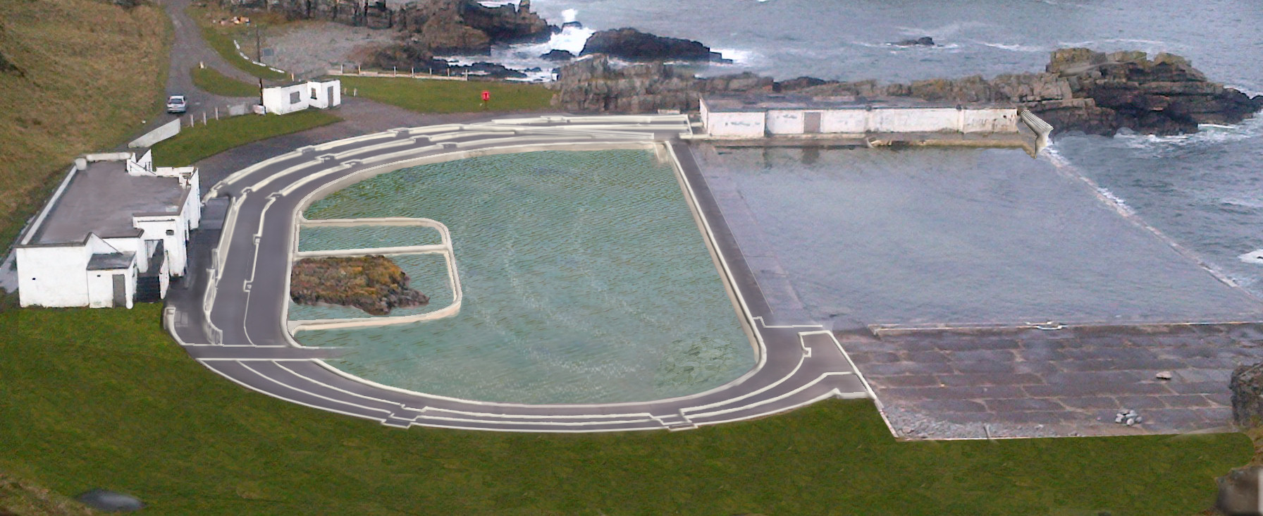 The pool complex has been disused in recent years.