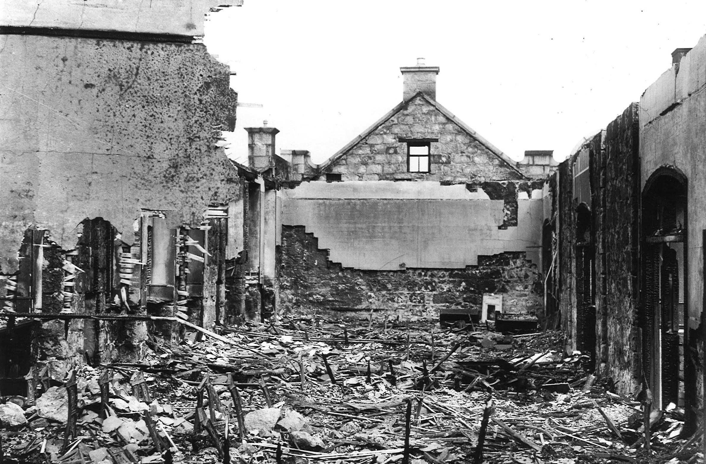 Victoria Road School after an air raid, July 1940