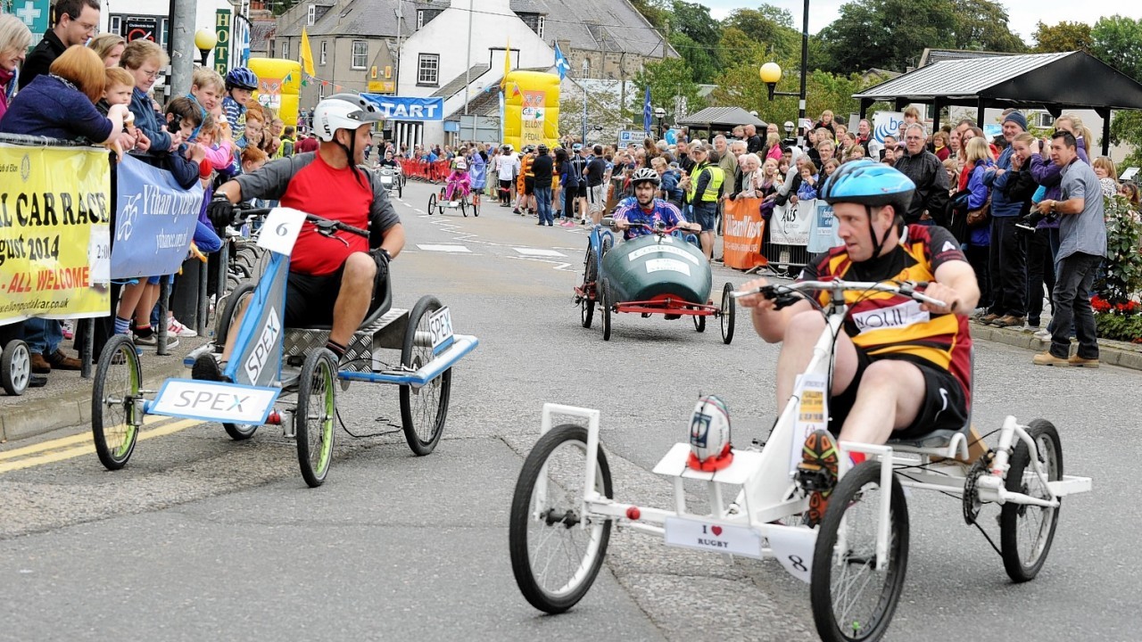 The annual pedal kart race in the centre of Ellon