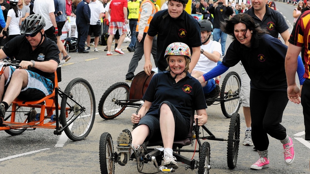 The annual pedal kart race in the centre of Ellon