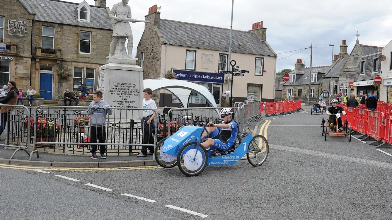 The annual pedal kart race in the centre of Ellon