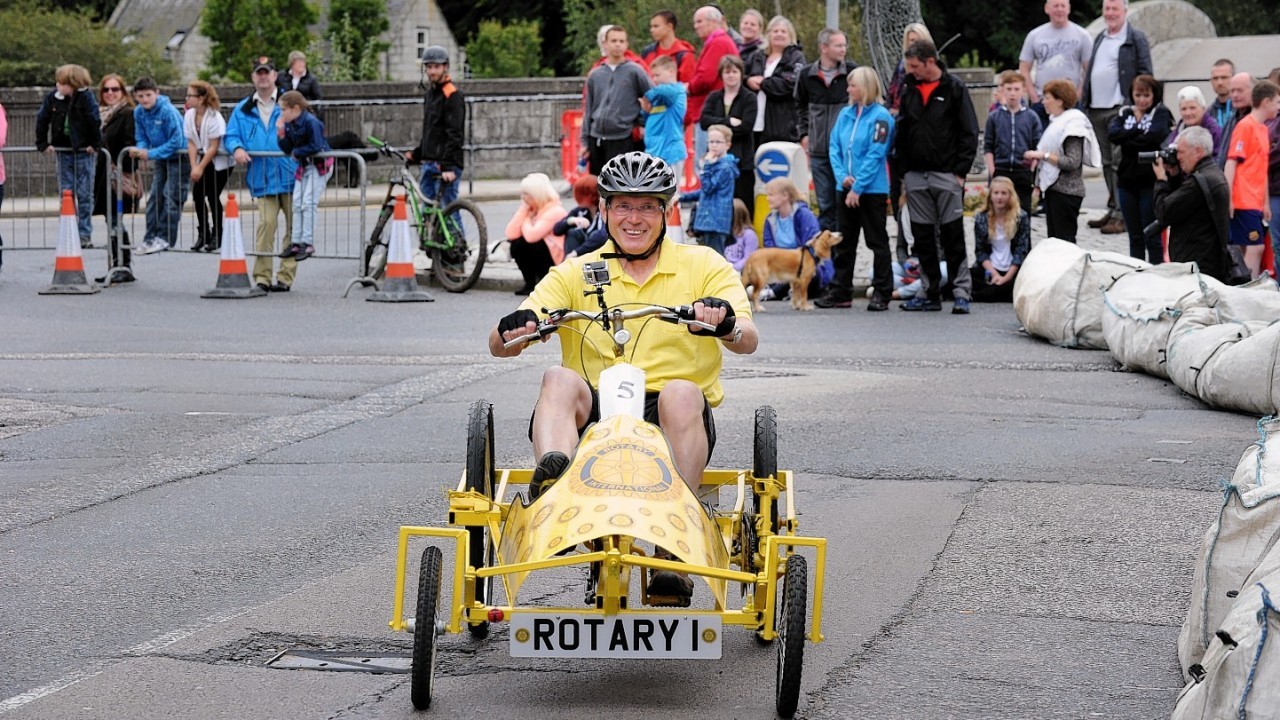 The annual pedal kart race in the centre of Ellon