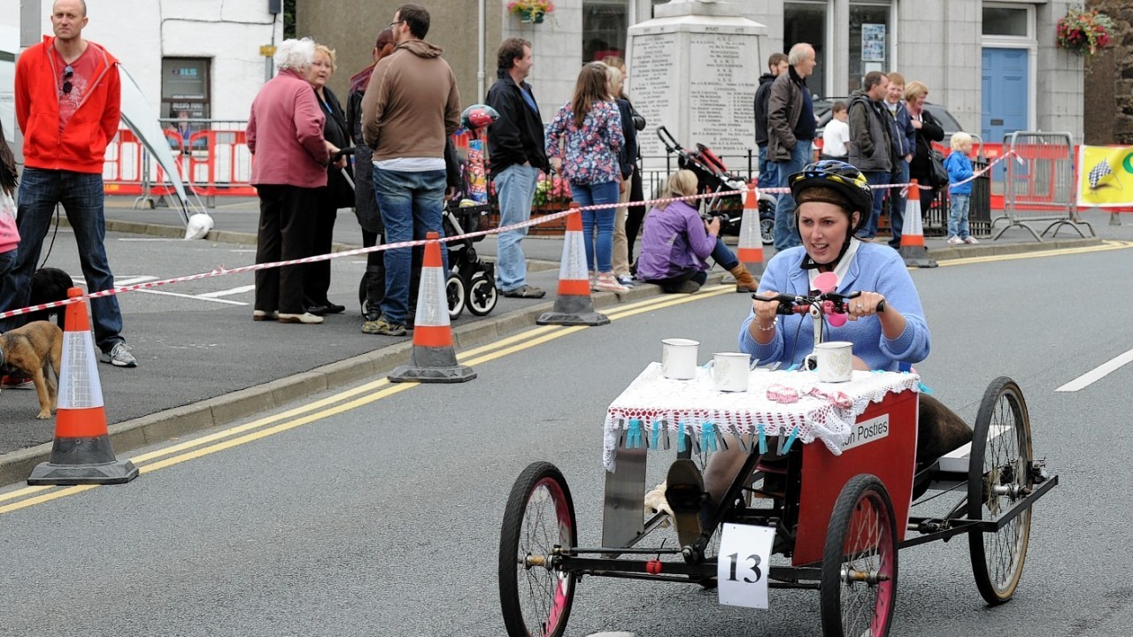 The annual pedal kart race in the centre of Ellon