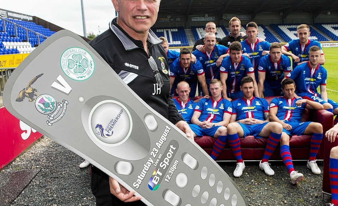 ICT manager John Hughes and his squad promote their upcoming fixture against Celtic which will be broadcast live on BT Sport