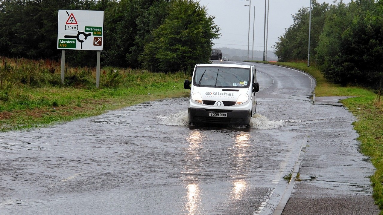 Flooding has caused major problems across Moray this morning