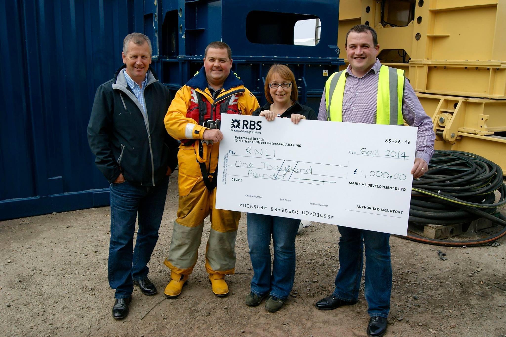 Maritime Developments' RNLI donation