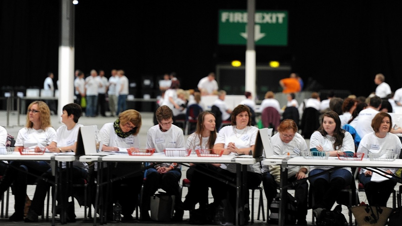 Counters have a long night ahead of them at the AECC with Aberdeen results expected at 6am