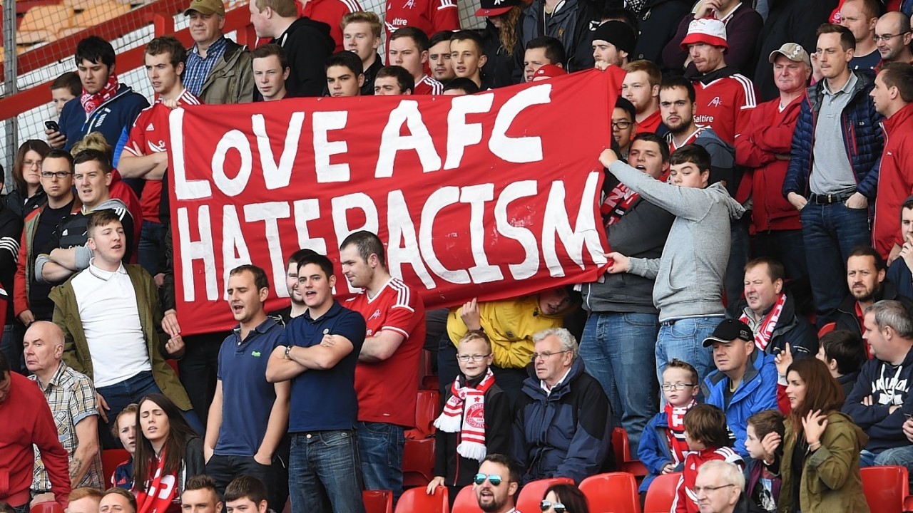There was a clear message from the Dons support after last week's race row