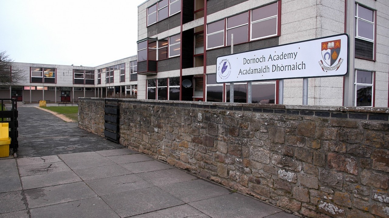 The exterior of Dornoch Academy
