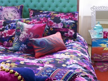Duvet set £60, cushions £26-£28 and Throw £120 from Butterfly Home by Matthew Williamson at Debenhams